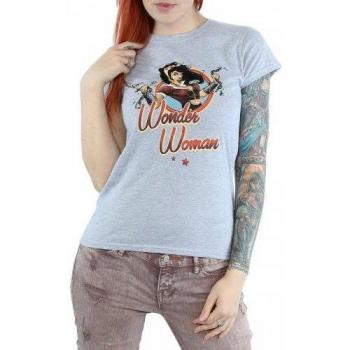 Blusa femminile Wonder Woman Bombshells in tessuto grigio heather L