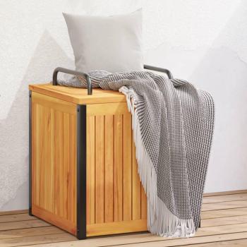 VidaXL Store: Outdoor Cushion Box, Solid Wood Acacia & Steel, 45x45x45/53 cm