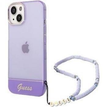 Custodia Rigida Viola con Finitura Perla Trasparente per iPhone 14 Plus – Guess 6,7”