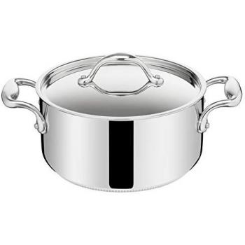 Accademia Lagofusion® Casseruola Fonda 2 Manici con Coperchio Ø 20 cm, Acciaio Inox 18/10, Induzione, Gas e Forno
