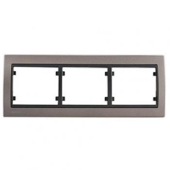 Plaque triple horizontale métal texturé Moka Delta IRIS SIEMENS