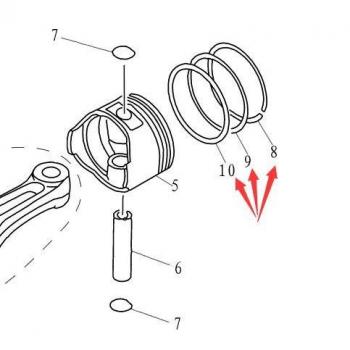 Yamaha Outboard Engine Piston Rings for F9.9 and F15 4-Stroke (66N-11603-00)