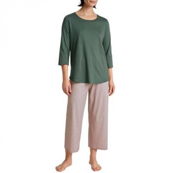 CALIDA Erholungs-Pyjama 7/8 für Damen, M, Grün