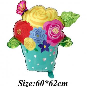 Trio de Ballons Papillon & Fleurs – Aluminium, Hélium