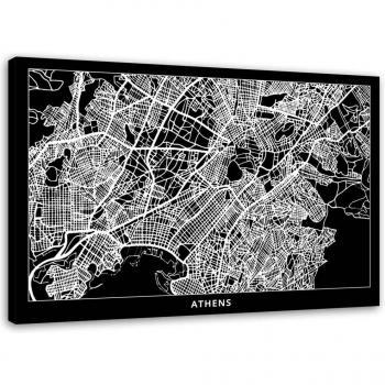 Panorama Urbano Atene 60x40 cm Canvas, Negri e Bianchi