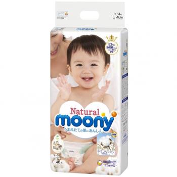 Pannolini giapponesi Moony Natural L (9-14 kg)
