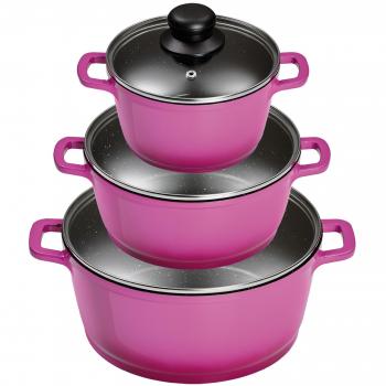 Aluguss „BERRY“ Topfset, 3 Stück, lila, Ø 16