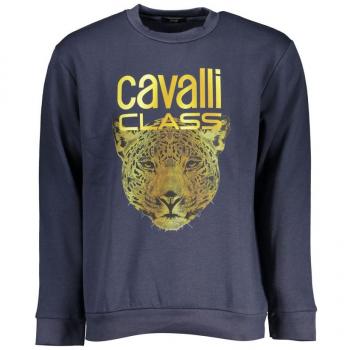 Cavalli Class Bedrucktes Sweatshirt Blau