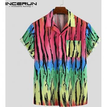 INCERUN Atmungsaktives Kurzarmshirt für Herren