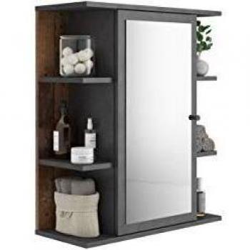Mirrored Bathroom Cabinet Matera Dark Vintage Style FMD