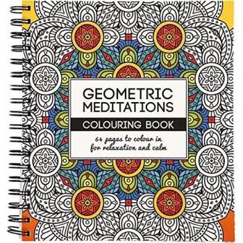 Stress Relief Coloring Book, Geometric Designs, 19.5x23 cm, 64 Thick Perforated Pages