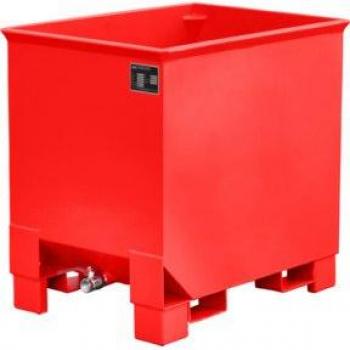 Conteneur de tri CS 30, 3 fois superposable, volume de 0,3 m³, poids maximum 500 kg, rouge feu RAL 3000