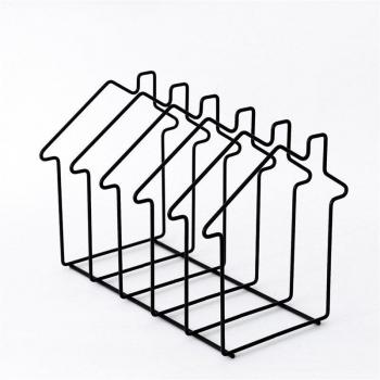 Metal Rose Gold House Design Magazine Holder and Document Organizer with 5 Slots