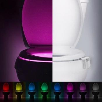 Éclairage LED de toilette avec capteur de mouvement, 10 pièces, changement de couleurs
