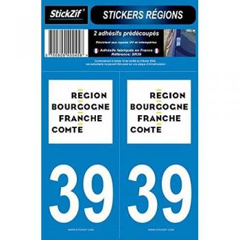 Duo Autocollants Région 39 – Bourgogne-Franche-Comté