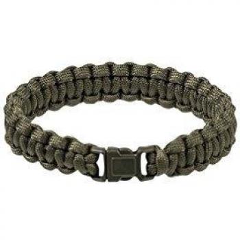 Cinturino per polso in paracord MIL-TEC Nero con Clip Nera