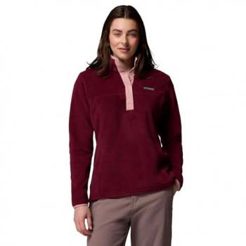 Benton Springs Donna Pullover Snap Half Zip Rosso Vino
