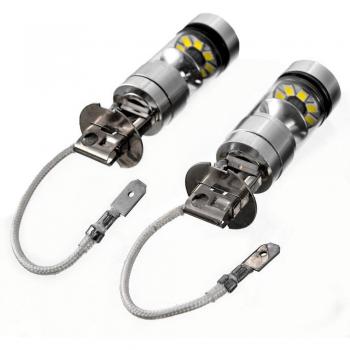H3 100W LED Fog Lamp Bulbs 12/24V 10000LM White 6000K