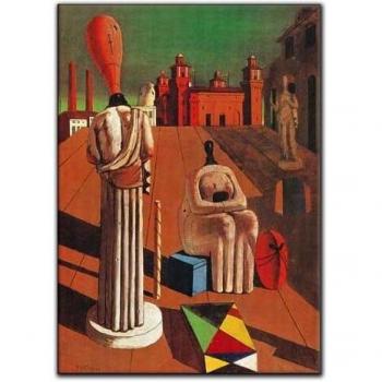 Panel Decorativo Moderno De Chirico, Listo para Colgar, 28x40 cm