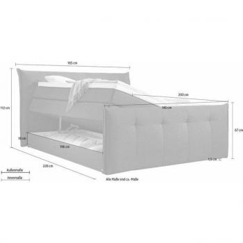 Florida Boxspringbett mit Bettkasten und Härtegraden
