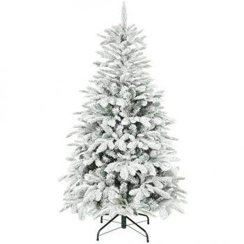 Artificial 5‑ft Hinged Flocked Xmas Tree – Green