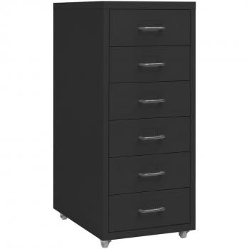 Meuble de classement mobile Noir 28x41x69 cm