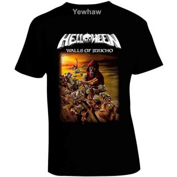 Camiseta Helloween Walls of Jericho Talla L Negra