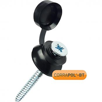 Corrapol-BT Black 60mm Screw Cap Fixings (Pack of 10)