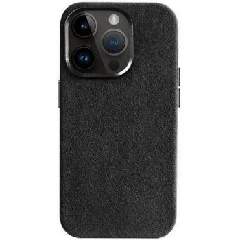 Custodia nera in Alcantara per iPhone 15 Pro