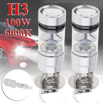 2 Pièces Ampoules H3 LED Antibrouillard 100W 12/24V