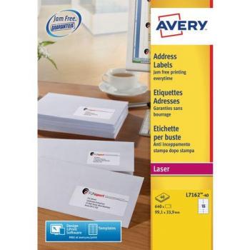 Avery L7162-40 etiket 99.1x33.9mm wit 640 stuks kopen
