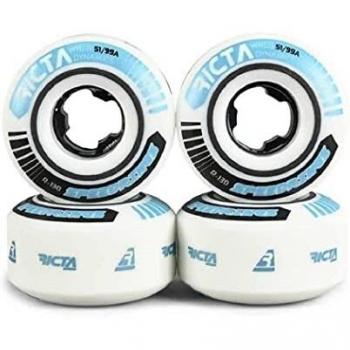 Ricta Speedrings 99A 51mm Slim Skateboard Wheels Set – White / Black / Blue