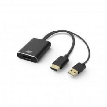 ACT Connectivity 4K@60Hz HDMI‑naar-DisplayPort adapter zwart