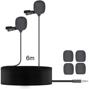 Microphone Double Lavalier pour Enregistrement Mobile
