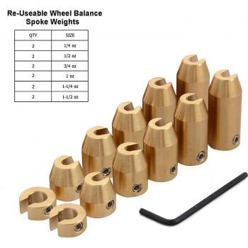 Juego de pesas de latón para equilibrio de radios de moto