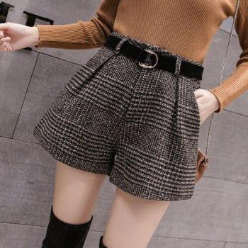 Shorts femme taille haute, coupe large, imprimé coréen