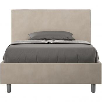 Letto Ityhome Adele 110x210 microfibra beige con rete e contenitore