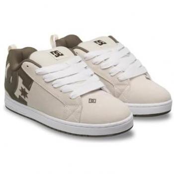 Tênis DC Shoes Court Graffik Bege e Verde Oliva