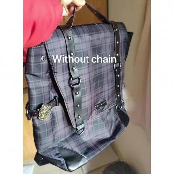 Mochila punk rock a cuadros para adolescentes