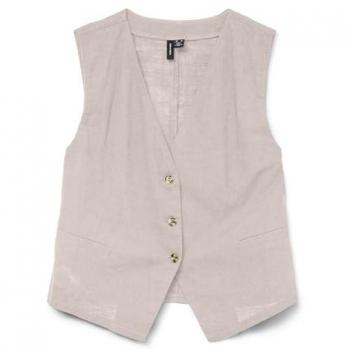 Vero Moda VMCaia: Chaleco Gris Claro para Atuendos Ejecutivos