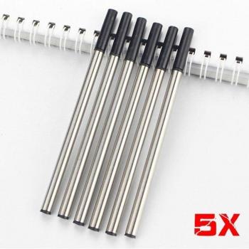 Set de 5 stylos à bille 0,5 mm noirs – recharges plume et gel moyen