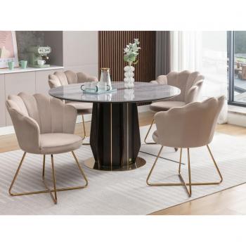 Ensemble de 2 sièges velours beige et doré – FIORI II