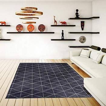 Tapis Salon 140x200 Géométrie Scandinave – Couleur Grise