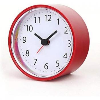 Sveglia Platinet PZASUR Quarzo Rosso Rotonda in Plastica