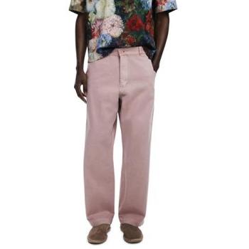 Red Cotton Pants for Men by Desigual
