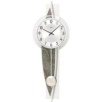 AMS Pendelwanduhr W7456 – Modernes Holz‑Aluminium Design