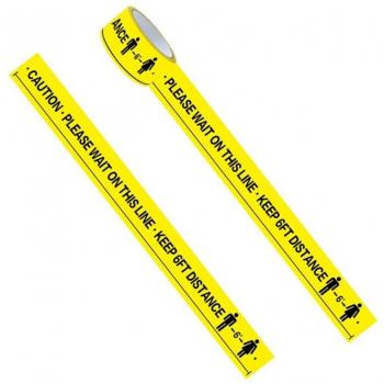 Social Distancing Floor Tape Yellow 6FT Adhesive 48mm x 33m