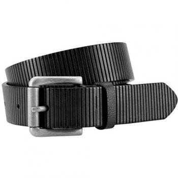 MANN Black Leather Belt Artístico