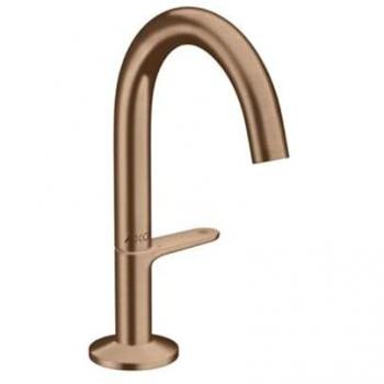 Mitigeur Hansgrohe Axor One pour lavabo 48010310, projection 122mm, avec garniture de vidange Push-Open, or rouge brossé