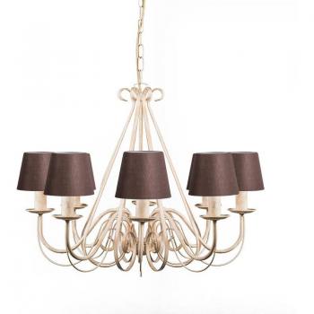 Chandelier Qazqa 60cm Beige, Brown Clamp Shades – Giuseppe